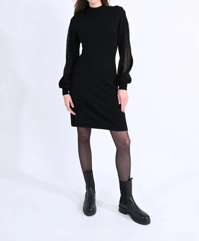 Molly Bracken Lace Insert Sleeve Dress In Black