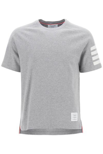 Thom Browne 4-bar Crew-neck T-shirt In Grey