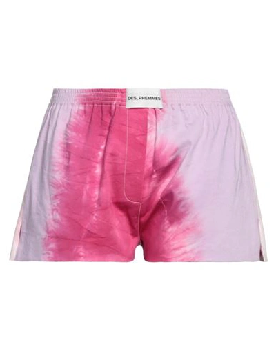 Des Phemmes Des_phemmes Woman Shorts & Bermuda Shorts Fuchsia Size 6 Cotton, Elastane In Pink