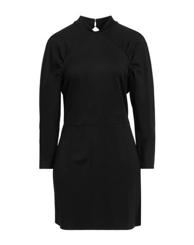 Rebel Queen Woman Mini Dress Black Size L Viscose, Polyamide, Elastane