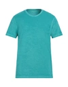 Majestic Filatures Man T-shirt Turquoise Size Xxl Cotton In Blue
