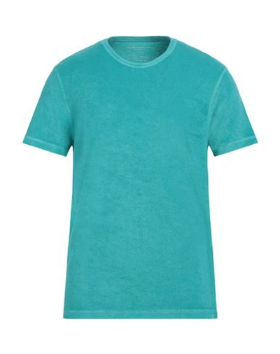 Majestic Filatures Man T-shirt Turquoise Size Xxl Cotton In Blue