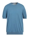 Gran Sasso Man Polo Shirt Pastel Blue Size 40 Cotton