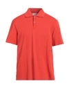 Lanvin Press-stud Polo Shirt In Tomato Red