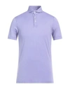 Fedeli Man Polo Shirt Light Purple Size 42 Cotton