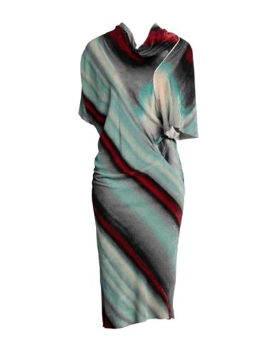 Rick Owens Woman Midi Dress Turquoise Size 6 Viscose, Silk In Blue