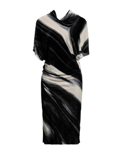 Rick Owens Woman Midi Dress Black Size 4 Viscose, Silk In Black