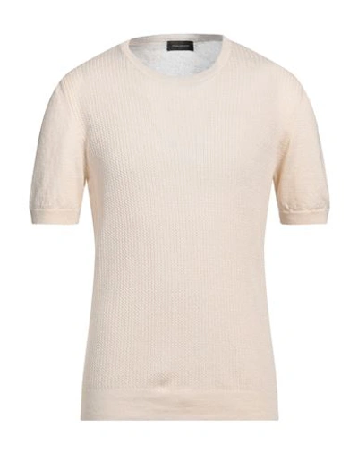 Tagliatore Man Sweater Beige Size 40 Linen, Cotton