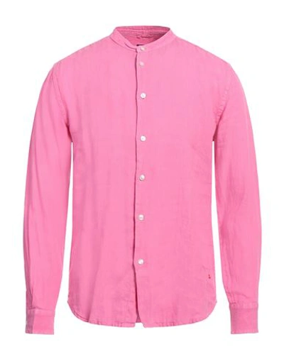 Peuterey Man Shirt Fuchsia Size L Linen In Pink