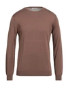 Kangra Man Sweater Brown Size 40 Silk, Cotton