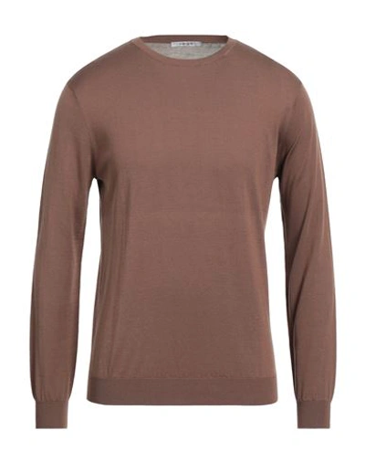 Kangra Cashmere Kangra Man Sweater Brown Size 40 Silk, Cotton In Brown