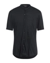 Daniele Alessandrini Man Shirt Dark Green Size M Polyester, Viscose, Elastane In Black
