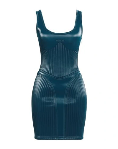Mugler Woman Mini Dress Blue Size 6 Polyamide, Elastane