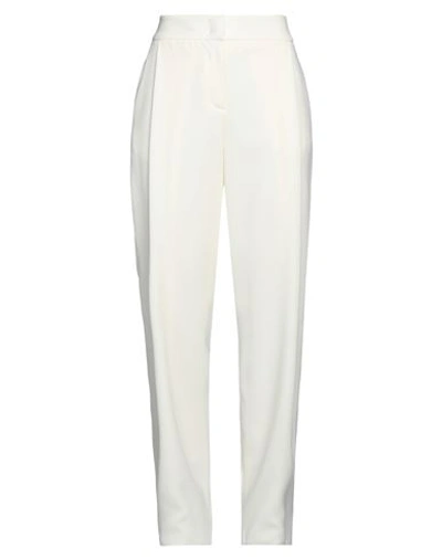 Emporio Armani Woman Pants Cream Size 12 Polyester, Viscose In White