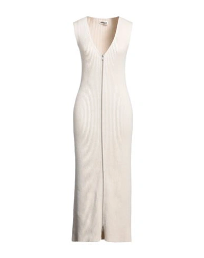 Jil Sander Woman Maxi Dress Beige Size 6 Cotton