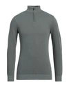 Fedeli Man Turtleneck Sage Green Size 38 Cotton