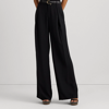 Ralph Lauren Double-faced Georgette Wide-leg Pant In Black