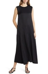 Nordstrom Sleeveless Cotton Blend Dress In Black