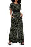 Diane Von Furstenberg Andra Abstract Print Wide Leg Jumpsuit In Ribbon Snake Med