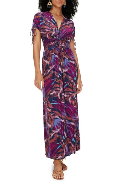 Diane Von Furstenberg Charlotte Reversible Maxi Dress In Pome Pk/e Flr Mt