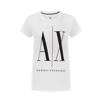 Armani Exchange Cotton Jersey Tshirt With Big Logo In White