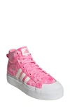 Adidas Originals Bravado 2.0 Platform Mid Skate Sneaker In Magenta/ Off White/white