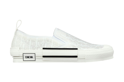 Pre-owned Dior B23 Slip-on White Oblique