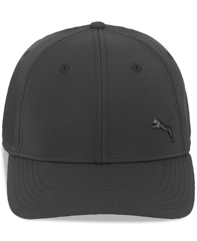 Puma Men's Alloy Solid Color Cat Logo Stretch Fit Cap In Black Traditional,black