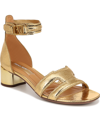 Franco Sarto Nora Ankle Strap Sandal In Gold Faux Leather