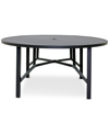 Agio Astaire 60" Round Outdoor Slat Top Dining Table, Created For Macy's In Dark Brown Aluminum