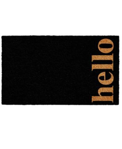 Home & More Vertical Hello Coir Vinyl Doormat In Black,natural