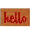 HOME & MORE HELLO SCRIPT COIR VINYL DOORMAT