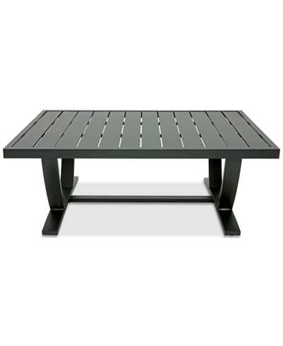 Agio Astaire 48" X 32" Rectangle Outdoor Slat Top Coffee Table In Dark Brown Aluminum