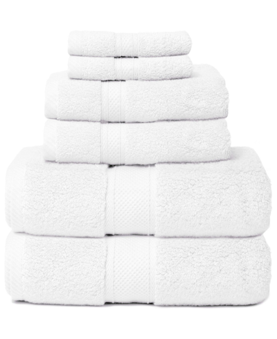 Cobra Hotel Zero Twist 6-piece 100% Cotton Bath Towel Set In White