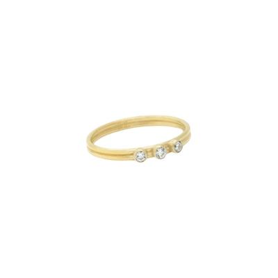 Ayou Jewelry Three Stone Ring In Gold