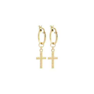 Ayou Jewelry Cross Hoops In Gold