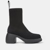 Camper Thelma Knit Ankle Boot In Black