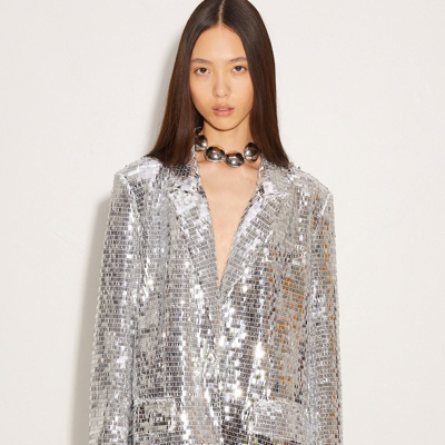 Simon Miller Lennox Oversized Sequin Jacket In Grey