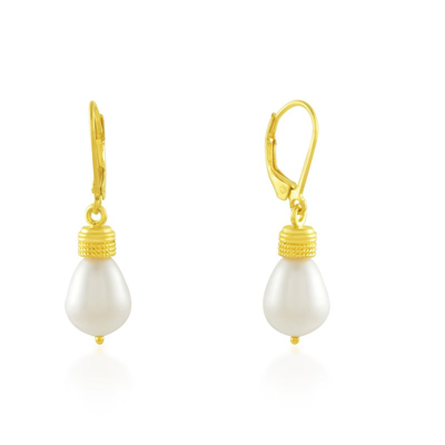 Arvino Pearl Drop Earrings Gold Vermeil
