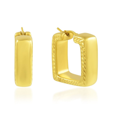 Arvino Textured Quadrangle Huggies Gold Vermeil