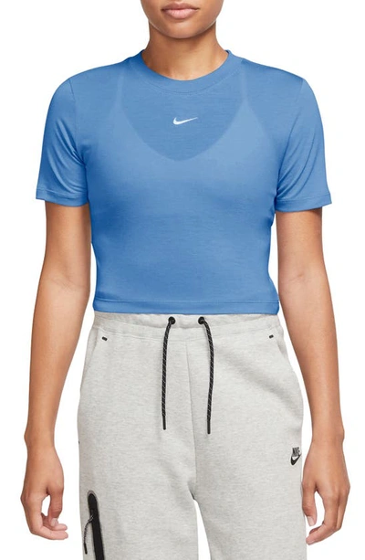 Nike Women's  Sportswear Essential Slim Cropped T-shirt In Blue