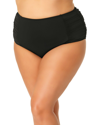 Anne Cole Plus High Waisted Shirred Bottom