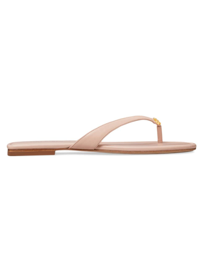 Tory Burch Women's Classic Caprine Leather Flip Flops In Shell Pink