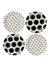 KATE SPADE DECO DOT ON THE DOT 4-PIECE ASSORTED ACCENT PLATE SET