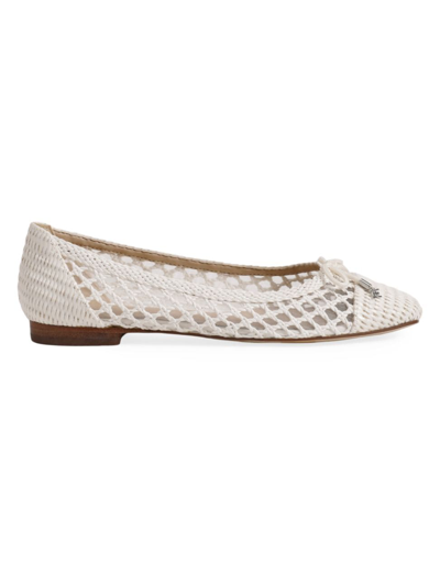 Sam Edelman Women's May Wicker Ballet Flats In Bright White