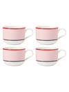 Kate Spade Make It Pop 4-piece Mugs Set In Pink