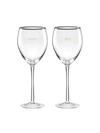 Kate Spade Cheers To Us Sweet & Dry 2-piece Wine Glasses Set In Clear