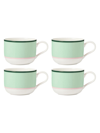 Kate Spade Make It Pop 4-piece Mugs Set In Green