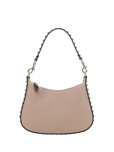 Valentino Garavani Rockstud Zipped Small Shoulder Bag In Pink