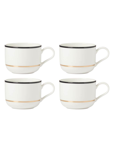 Kate Spade Make It Pop 4-piece Mugs Set In White